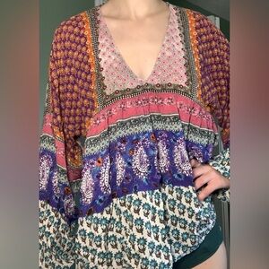 Bohemian colourful patch work blouse